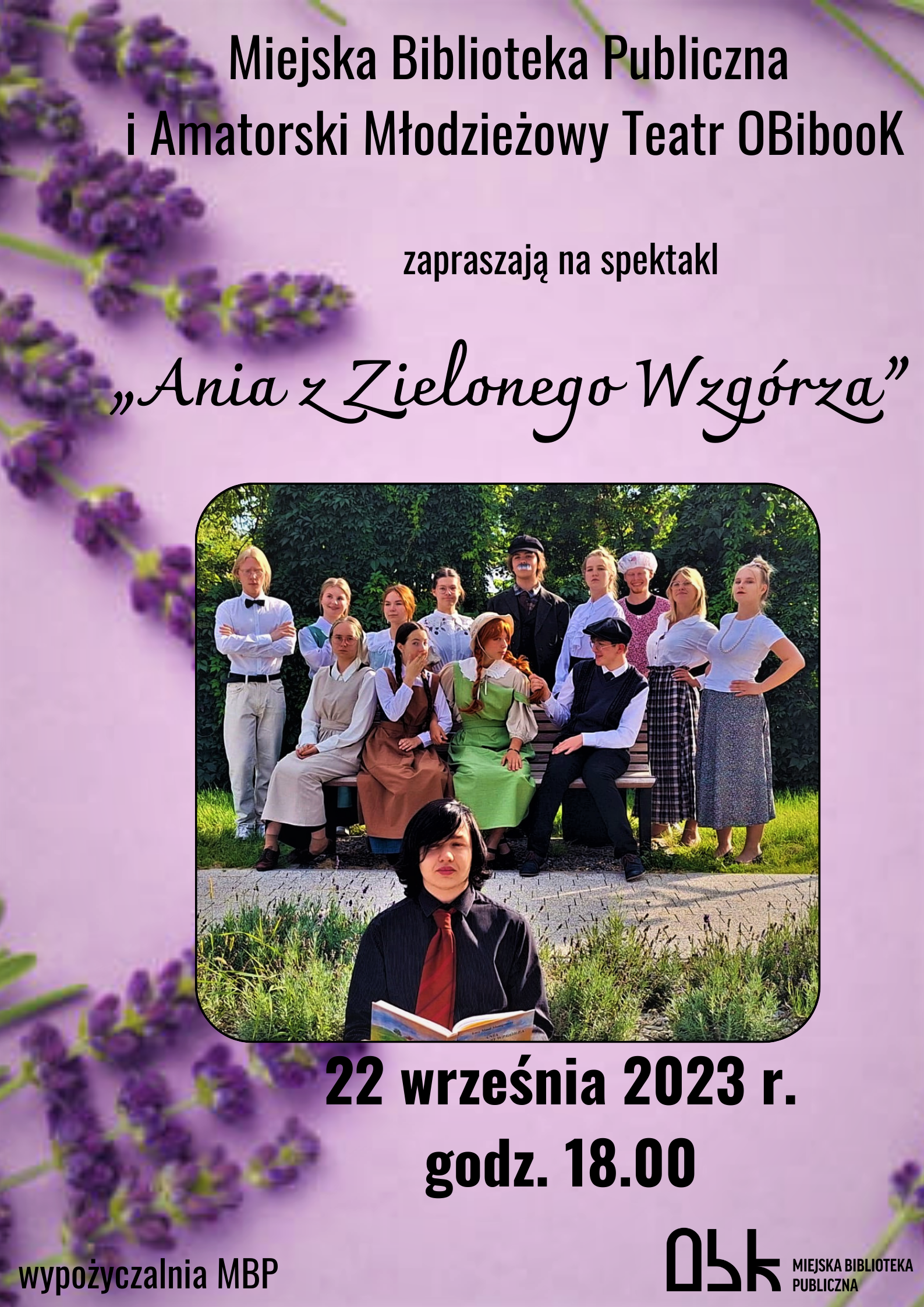 Plakat spektaklu "Ania z Zielonego Wzgórza"